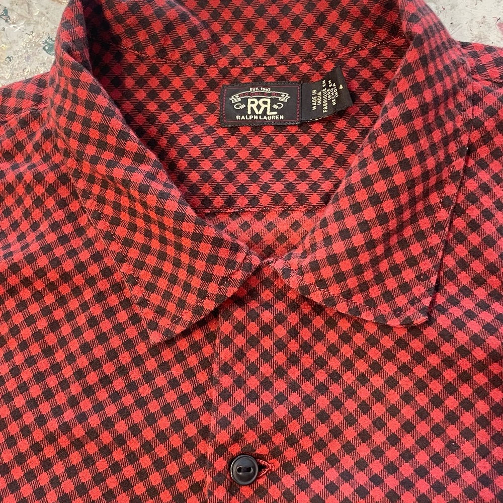 Vintage RRL Ralph Lauren Monterey Houndstooth Check Shirt Women’s Size 4 Soft